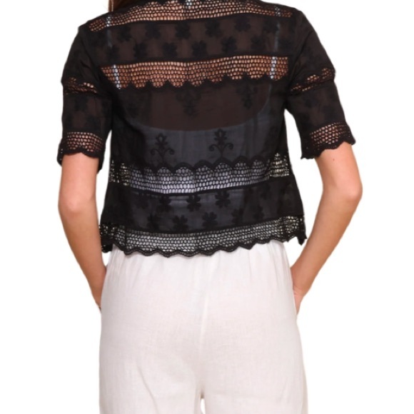 Heartloom Black Lace Button-Up Top - Picture 3 of 6